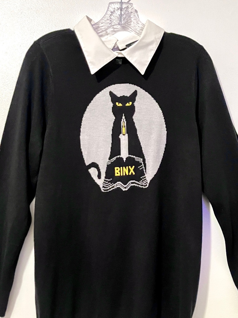 Torrid Disney Hocus Pocus Binx Collared Pullover Sweater 0 / XL Black  Halloween